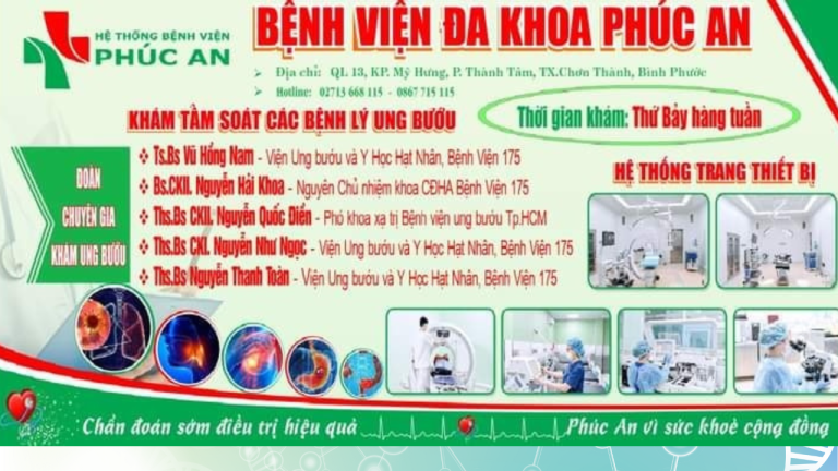 KHÁM TẦM SOÁT CÁC BỆNH LÝ UNG BƯỚU CÙNG CHUYÊN GIA VÀO THỨ 7 HÀNG TUẦN TẠI BỆNH VIỆN ĐA KHOA PHÚC AN