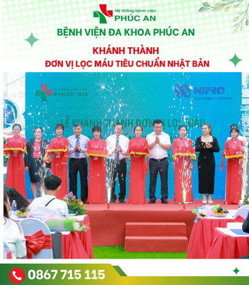 KHÁNH THÀNH ĐƠN VỊ LỌC MÁU TIÊU CHUẨN NHẬT BẢN TẠI BỆNH VIỆN ĐA KHOA PHÚC AN