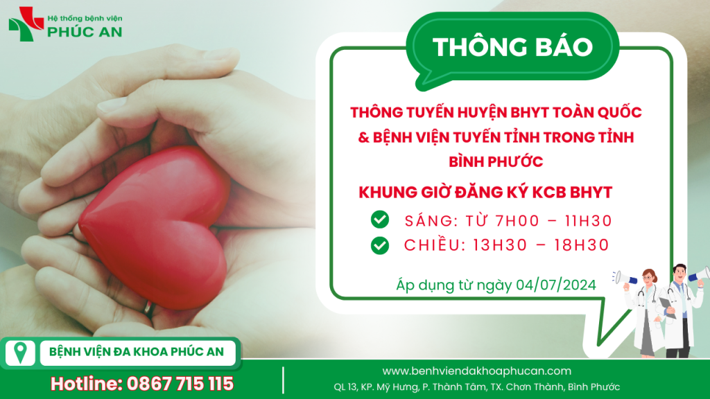 THÔNG BÁO ĐIỀU CHỈNH THỜI GIAN KHÁM BỆNH BHYT VÀ THÔNG TUYẾN TỈNH BHYT TRONG PHẠM VI TỈNH BÌNH PHƯỚC