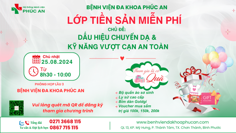 LỚP TIỀN SẢN MIỄN PHÍ THÁNG 8/2024
