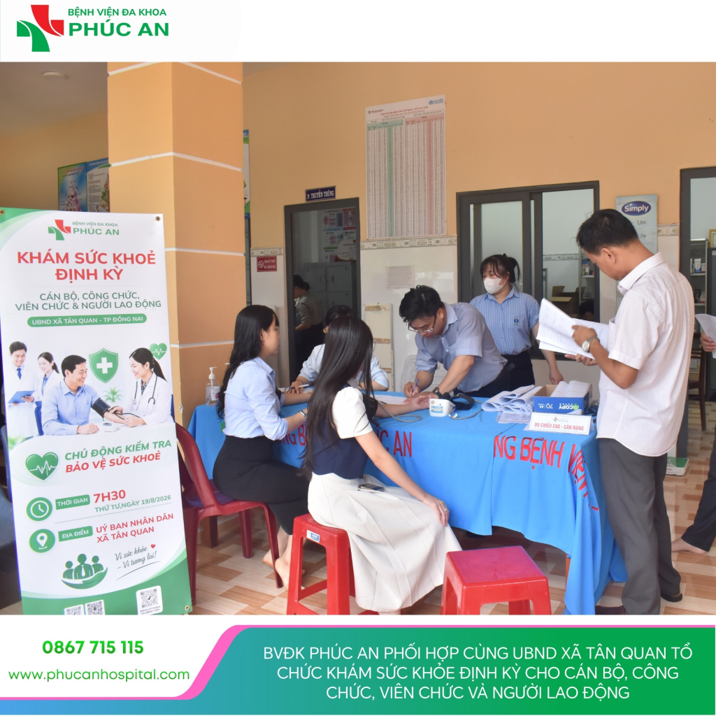 BVĐK PHÚC AN PHỐI HỢP CÙNG UBND XÃ TÂN QUAN TỔ CHỨC KHÁM SỨC KHỎE ĐỊNH KỲ CHO CÁN BỘ, CÔNG CHỨC, VIÊN CHỨC VÀ NGƯỜI LAO ĐỘNG